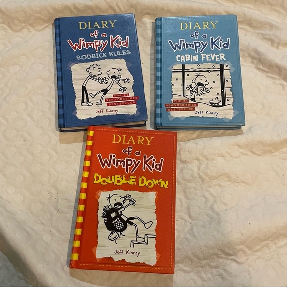 Diary of a Wimpy Kid Book Set of 3 Rodrick Rules, Double Down, Cabin Fever - Picture 1 of 11
